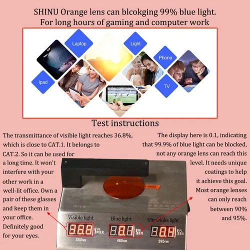 Vista 2 de SHINU Gafas de mujer con bloqueo de luz azul Gafas de computadora Protección de pantalla para computadora Visión ocular RGE039