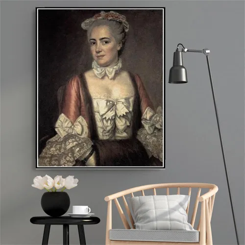 Vista 2 de Pintura de números para adultos Retrato de Marie Francoise Buron Pintura por Jacques Louis David Kit de pintura por números sobre lienzo