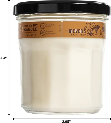 Vista 7 de Mrs. Meyer's Vela aromática de soja para aromaterapia, 35 horas de tiempo de combustión, hecha con cera de soja y aceites esenciales, edición