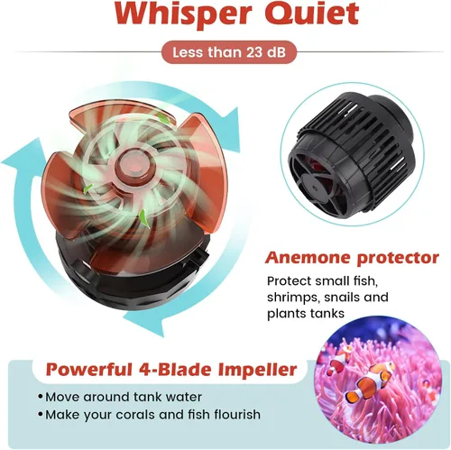 Vista 4 de hygger Bomba magnética silenciosa de 24 V CC con controlador protector de peces, 1500 GPH para acuarios de agua salada y agua dulce