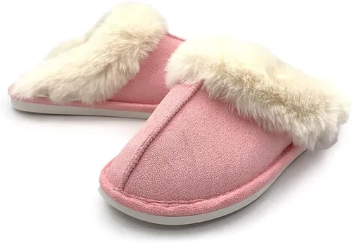 Vista 6 de Asverd - Pantuflas para mujer, con punta abierta, peludas, para el hogar