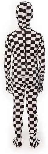 Vista 2 de Morphsuits - Disfraz de cuadros para niños, color blanco y negro