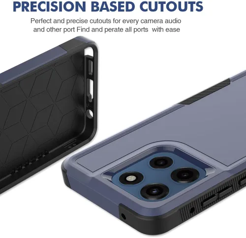 Vista 45 de Jeylly para Moto G Stylus 5G 2021 Funda con [2 Pack] Protector de Pantalla de Vidrio Templado, Protección Grado Militar Anti-Arañazos, Funda A