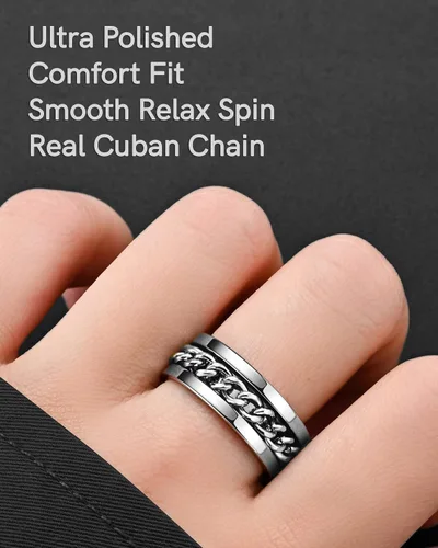 Vista 40 de King Ring 8mm Spinner Ring – Fidget Ring for Men & Women – Designed in USA