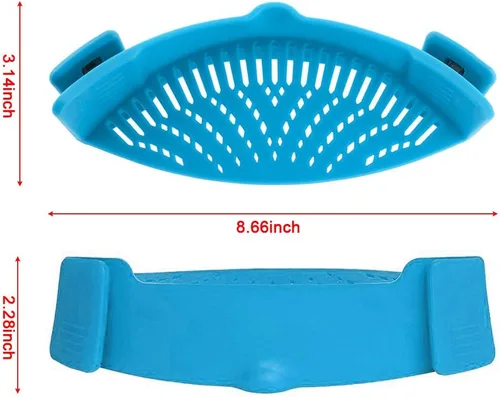 Vista 7 de DaKuan - Colador a presión, 2 paquetes de colador de manos libres con clip, resistente al calor, boquilla para pasta, fideos vegetales, olla y sartén