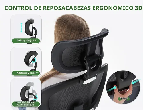 Vista 7 de Silla de oficina ergonómica: silla de escritorio para computadora de 400