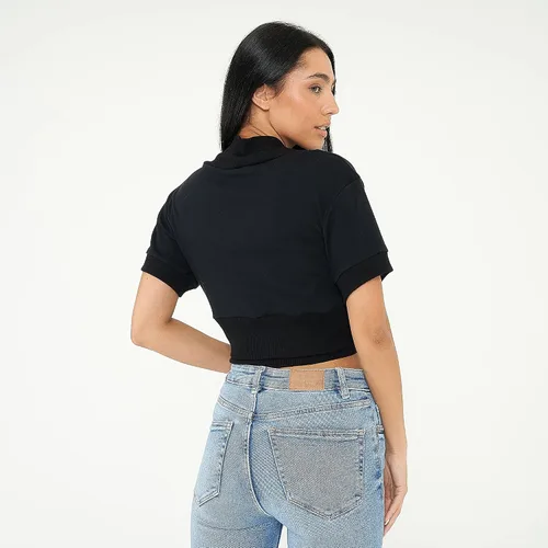 Vista 5 de Loxdonz Cárdigan corto de algodón de manga corta para mujer con parte delantera abierta estilo bolero