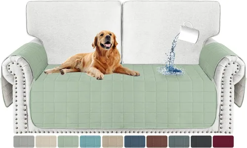 Vista 26 de MAXIJIN Funda de silla impermeable lavable para perros, funda de asiento acolchada para sillón con bolsillos laterales, protector de muebles Negro