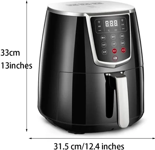 Vista 7 de Freidora de aire eléctrica Nueva freidora eléctrica totalmente automática, freidora de aire de gran capacidad para el hogar, pantalla táctil LCD