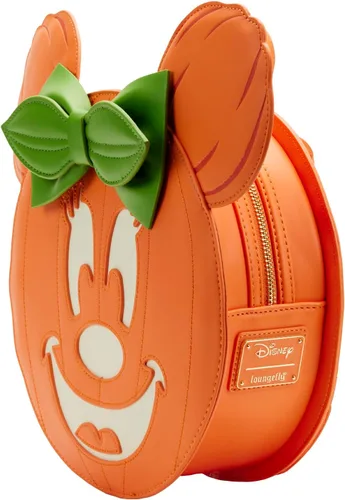 Vista 7 de Loungefly Disney Glow FACE Minnie Pumpkin Mini Mochila