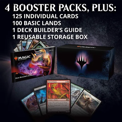 Vista 2 de Magic: The Gathering Core Set 2019 (M19) Kit para Construir Mazos 4 Paquetes de Refuerzo + 125 Tarjetas Accesorios