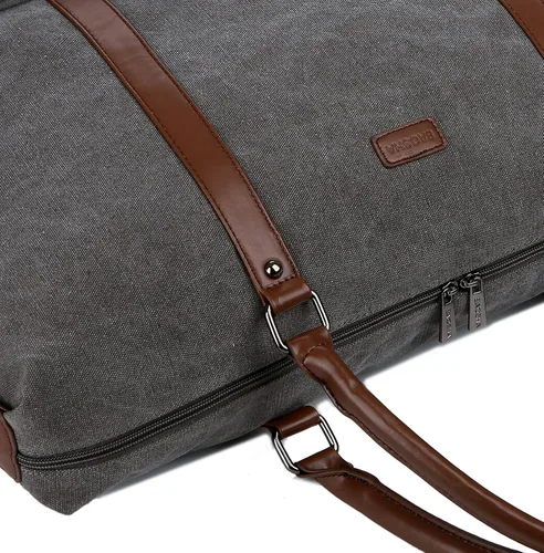 Vista 7 de BAOSHA HB-28 - Bolsa de lona para mujer para la noche o el fin de semana, gris, Moderno Equipada