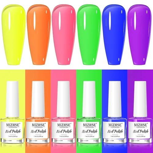 Vista 8 de MIZHSE - Juego de esmaltes de uñas de secado rápido, esmalte de uñas de colores brillantes de alto brillo
