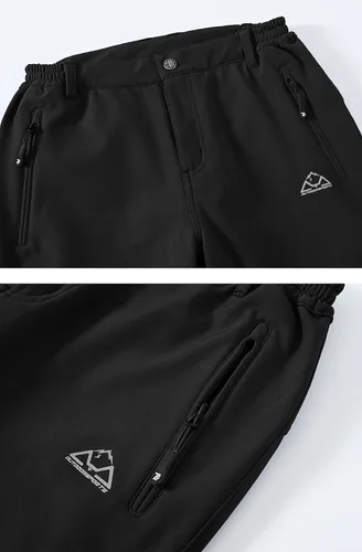 Vista 4 de YSENTO Pantalones de esquí de nieve impermeables con forro polar para mujer, con aislamiento softshell para senderismo y montaña
