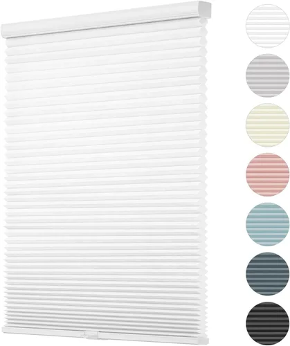 Vista 25 de Changshade - Persianas personalizadas de panal opacas sin cordones para ventanas interiores, persianas de panal para habitación con oscurecimiento
