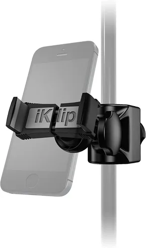 Vista 2 de IK Multimedia iKlip Xpand Mini soporte para micrófono con soporte para teléfono, compatible con teléfonos inteligentes iPhone y Android de 3.5" a