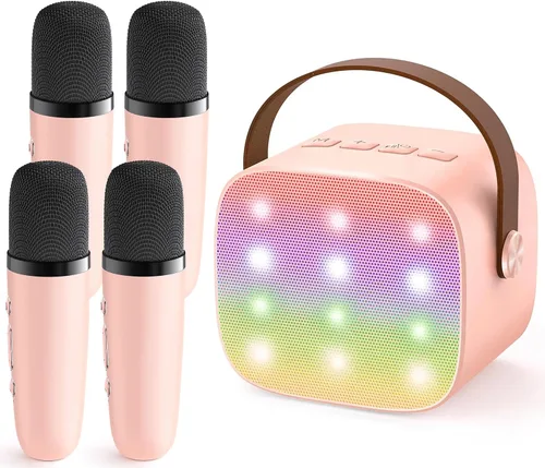 Vista 17 de YLL Máquina de karaoke para niños y adultos, regalos de cumpleaños para Negro
