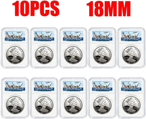 Vista 3 de Paquete de 10 soportes protectores de monedas de 0.709 in para caja de colección de grado NGC PCGS