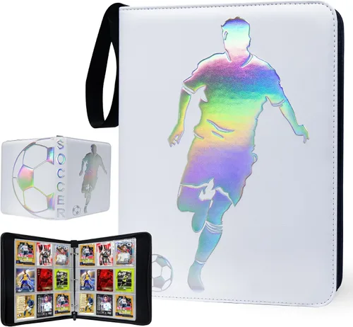 Vista 28 de Carpeta de Tarjetas de Fútbol 400 Bolsillos para Coleccionistas de Tarjetas de Intercambio de Fútbol, Libro de Almacenamiento de Tarjetas Portátil e