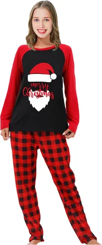 Vista 2 de Boboking Pijamas de Navidad para parejas, ropa de dormir suave de 2 piezas para mujeres y hombres