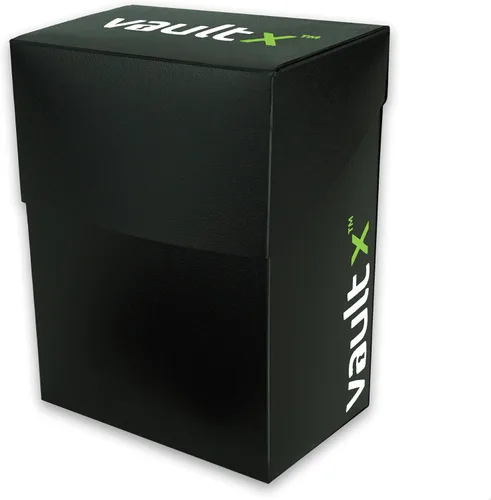 Vista 2 de Vault X Pequeña caja de cubierta estándar con 100 fundas negras, se adapta a más de 60 tarjetas coleccionables con funda (negro)