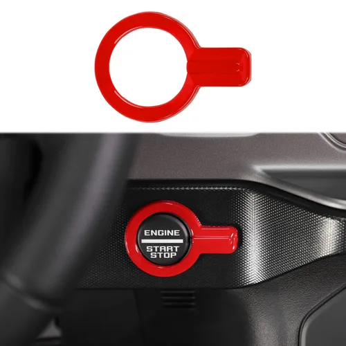 Vista 8 de Linskip Anillo de botón de arranque compatible con Ford Bronco 2021-2025, cubierta del botón de arranque del motor para accesorios interiores Bronco