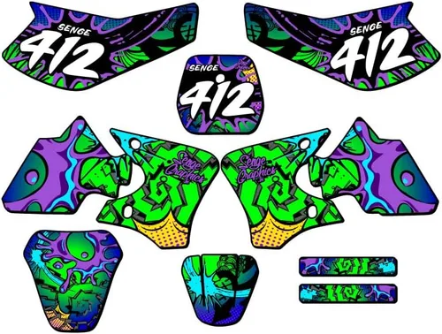 Vista 9 de Kit de base gráfica TTR 90 Zany Blue Senge 2000-2008 compatible con Yamaha
