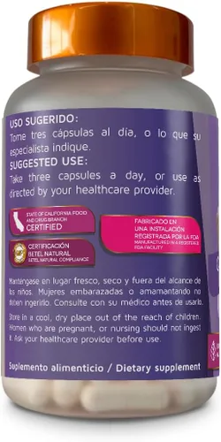 Vista 3 de Cápsulas de citrato de magnesio/citrato de magnesio de Betel Natural - Cápsulas laxantes fáciles - 1800 mg por porción
