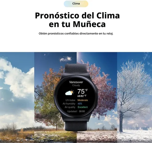Vista 7 de Motorola Moto Watch 120 - Reloj inteligente Bluetooth de alta calidad con pantalla AMOLED, batería de 10 días, seguimiento de frecuencia cardíaca