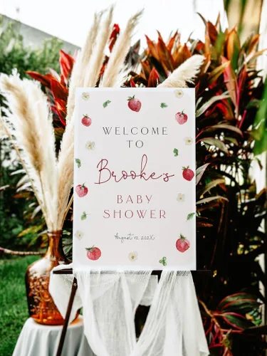 Vista 6 de Letrero de bienvenida personalizado para baby shower de barbacoa – Bun in the Oven Baby Shower Welcome – Cartel de baby shower – Decoración de baby
