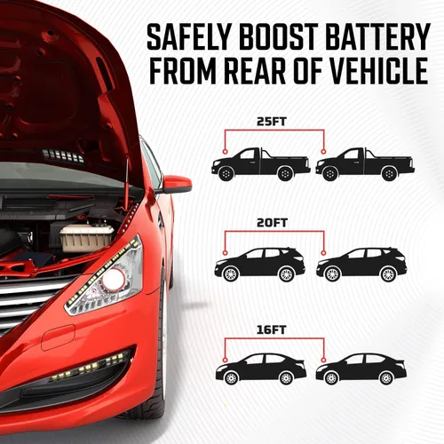 Vista 4 de Energizer Cables de puente para batería de automóvil, cables de refuerzo automotrices resistentes para arrancar baterías muertas o débiles con bolsa