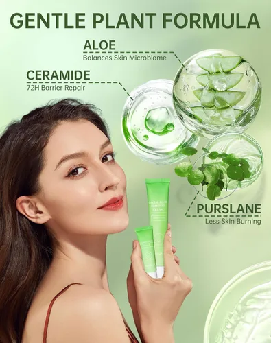 Vista 6 de Crema de depilación facial sin dolor para mujeres - Kit 2 en 1 con crema calmante para piel sensible Removedor de vello de labio superior