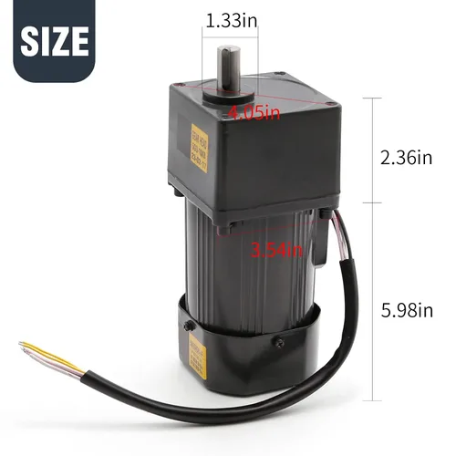 Vista 4 de Motor reductor de engranajes variable ajustable de 90 W 110 V, motor de engranajes de CA con controlador de velocidad, motor eléctrico de reducción