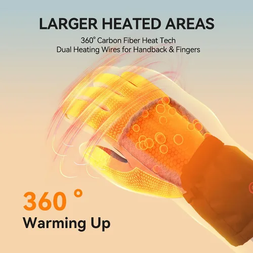 Vista 2 de SAVIOR HEAT Guantes térmicos para hombres y mujeres, guantes eléctricos recargables de cuero para esquí y snowboard
