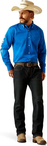 Vista 48 de Ariat Camisa de sarga con logotipo del equipo para hombre