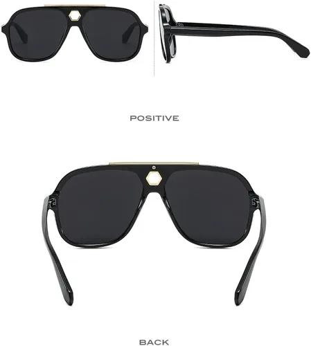 Vista 4 de ZLJSHIHOI Gafas de sol vintage retro de los años 70 para mujeres y hombres marco de aviador cuadrado grande UV400 de moda