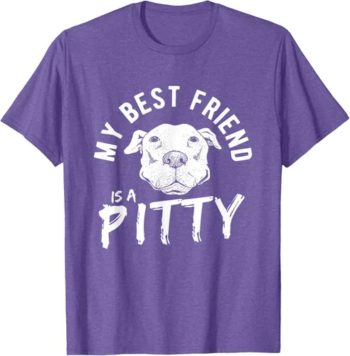 Vista 10 de My Best Friend Is A Pitty Pitties Pitbull - Camiseta Negro