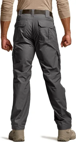 Vista 2 de CQR Pantalones tácticos para hombre, resistentes al agua, pantalones cargo Ripstop, ligeros EDC trabajo, senderismo, ropa para exteriores
