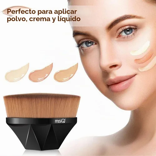 Vista 2 de Brocha para base de maquillaje, brochas de maquillaje Kabuki, brochas de maquillaje líquidas en polvo, brochas de maquillaje para mezclar líquidos