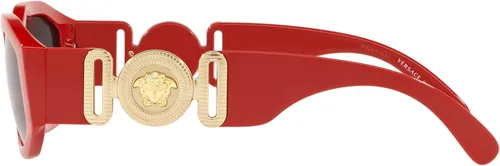 Vista 2 de Versace VE 4361 5330 - Gafas de sol geométricas de plástico rojo lente gris