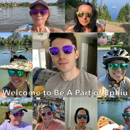 Vista 5 de EPHIU Polarized Sports Sunglasses for Men Women Mirror Lens for Running Hiking Cycling (No Bounce No Slip,Square)