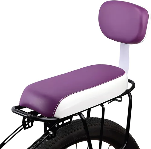 Vista 10 de Asiento de bicicleta para niños, cojín de bicicleta de montaña de piel sintética con respaldo