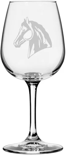 Vista 45 de Abaco Barb Body Horse - Copa de vino grabada multiusos (12.75 onzas) Unique Gifts for Horse Lovers, Personalized Wine Glasses, All-Purpose