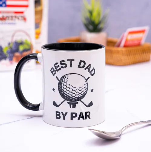 Vista 5 de decorluxes Regalos de golf para papá, taza de cerámica de 11 onzas, taza para el mejor papá por par, divertido regalo de golf para hombres, marido