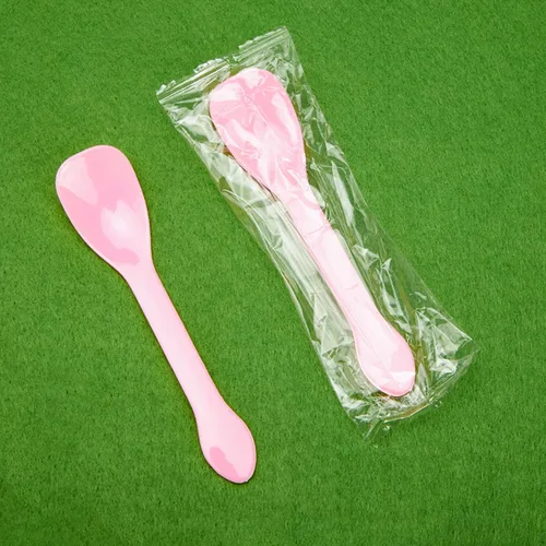 Vista 9 de 100 cucharas de helado, cuchara desechable para pastel, cuchara de pudín de yogur de plástico, color negro