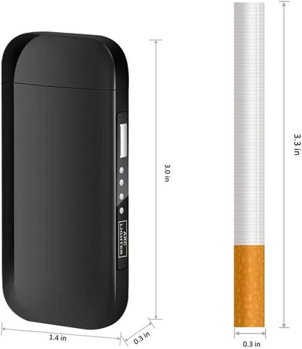 Vista 4 de Encendedor eléctrico de plasma de doble arco ancho, encendedor recargable por USB, resistente al viento, sin llama, encendedor de moda, sin butano