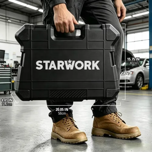 Vista 6 de STARWORK TRUE MECHANIC - Juego de herramientas mecánicas de 303 piezas, profesional, SAE/métrico