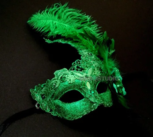 Vista 6 de MASQSTUDIO Brocado de encaje de mascarada máscara de Navidad Nochevieja Mardi Gras Party