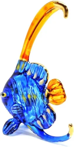 Vista 7 de Mini figuras de pez estandarte de cristal hecho a mano de 3 pulgadas, arte de vidrio soplado, animales oceánicos en miniatura/figuras