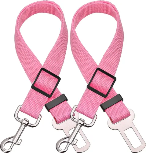 Vista 10 de Elisel Elisel - Paquete de 2 cinturones de seguridad de automóvil para mascotas, perros y gatos, longitud ajustable, accesorios para mascotas